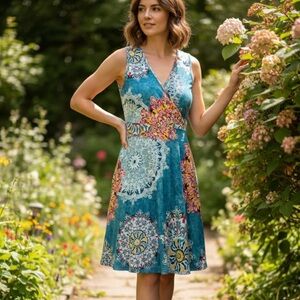 Guberry Vibrant Blue Sleeveless Midi Dress